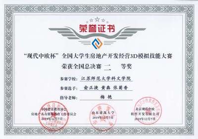 喜報(bào):科文學(xué)子在首屆“現(xiàn)代中歐杯”全國(guó)大學(xué)生房地產(chǎn)開發(fā)經(jīng)營(yíng)3D模擬大賽全國(guó)總決賽中取得佳績(jī)
